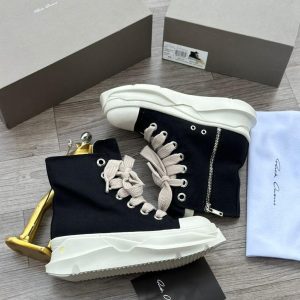 Rick Owens DRKSHDW High-Top Canvas Sneakers