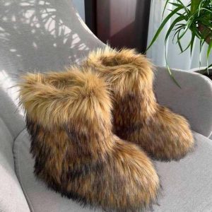 Raw Faux Fur Boots